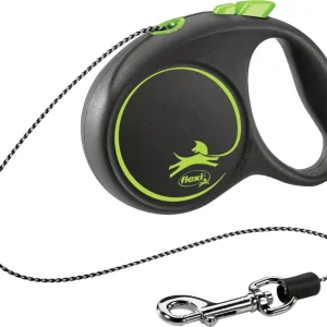 Finale Aktion Flexi BLACK DESIGN Seil XS 3 Meter grün Roll-Leine für Hunde